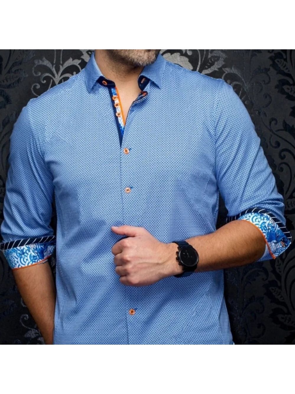 Au Noir Limited Edition Shirt Miron Blue Sz Small